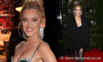 Ashley Roberts puts on a sensational display in a black mini dress with a bejewelled trim at Tramp