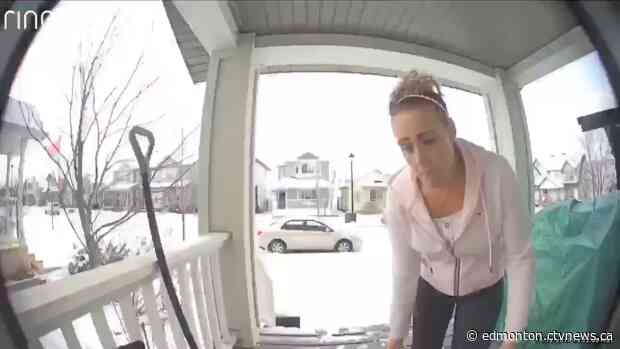 Caught on camera: Package stolen from Edmonton porch