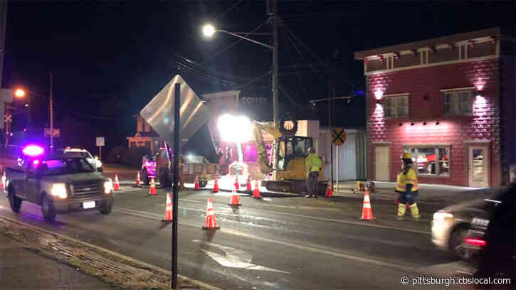 Water Main Break In Evans City Slowing Down Morning Traffic