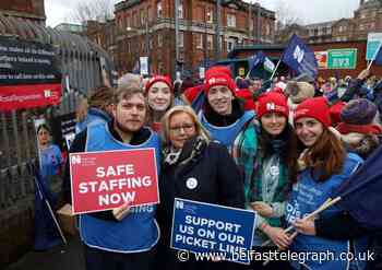 Health strike: Show of support at Belfast's Royal Victoria Hospital picket line