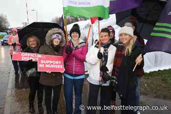 Health strike: Anger on Craigavon Hospital picket line directed at Julian Smith