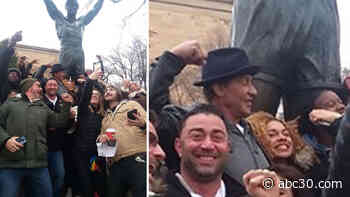 Sylvester Stallone surprises students visiting 'Rocky' statue, Philadelphia Museum of Art