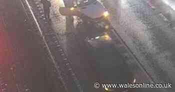 M4 at Cardiff was blocked after three-vehicle crash