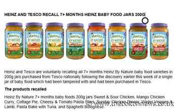 Tesco recalls Heinz baby food over fears jars contain 'sharp metal fragments'