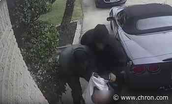 Houston woman scares armed men in heist caught on camera