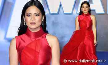 Kelly Marie Tran is regal in scarlet red gown as she stuns at Star Wars premiere