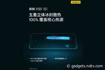 Realme X50 5G Teased to Offer 100 Percent Coverage of Heating Sources, Include 5D Ice-Cooled Heat Dissipation System