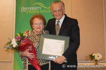 John Redekop of Abbotsford receives UFV Betty Urquhart Award