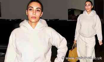 Kim Kardashian rocks a sweatsuit and goes makeup-free as she carries a $70K Birkin bag in LA