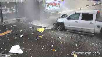 Pickup truck smashes through wall into airport terminal