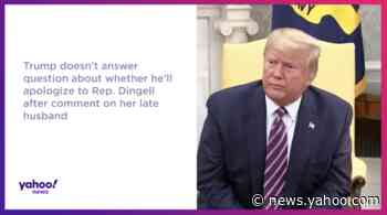 Trump doesn’t answer question about whether he’ll apologize to Rep. Dingell 