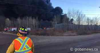 Fire crews battling large blaze at Fredericton-area recycling facility