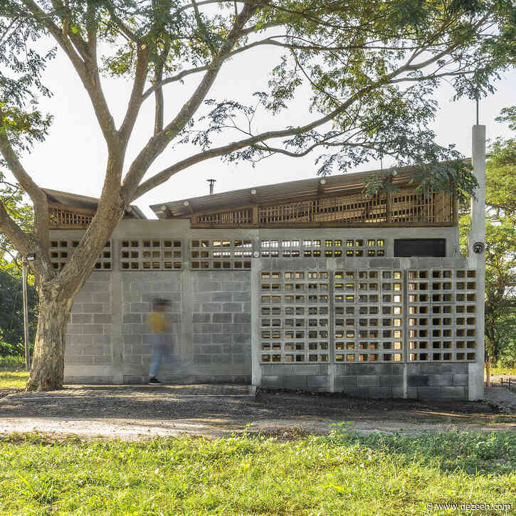 DEOC Arquitectos adds yellow paint to cinder blocks for emergency shelter in Guatemala