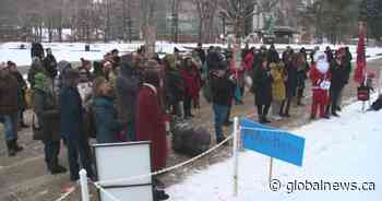 Rally held at Alberta legislature against provincial cuts
