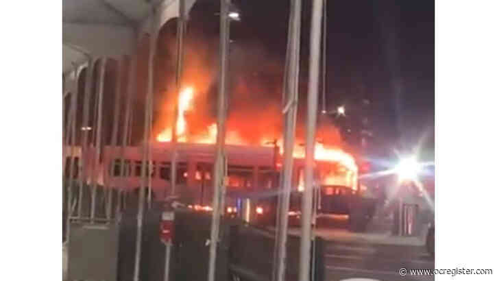 2 buses, reported to be unoccupied, burn at LAX