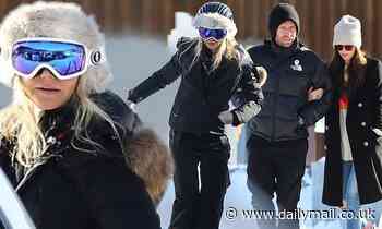 Gwyneth Paltrow hits the slopes with amicable ex Chris Martin and his girlfriend Dakota Johnson