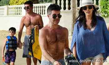 Simon Cowell, 60, goes shirtless as he continues to display his 20lbs weight loss