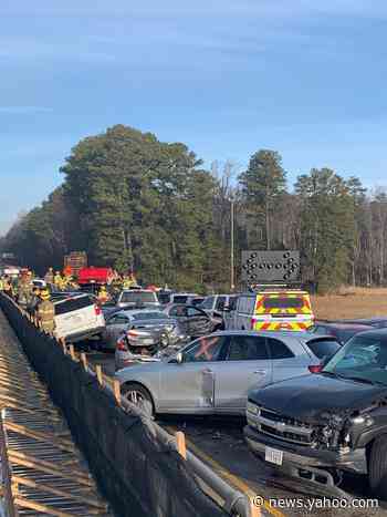 63 cars crash on icy Virginia bridge: 35 injured, some critically as I-64 is shut down