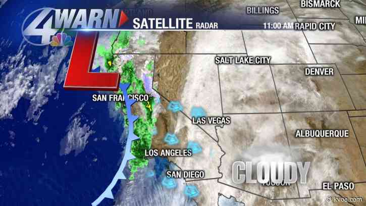 Cloudy skies will lead to rain on Christmas Eve