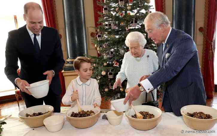 Queen and three princes carry on the Christmas pudding tradition in aid of lonely veterans