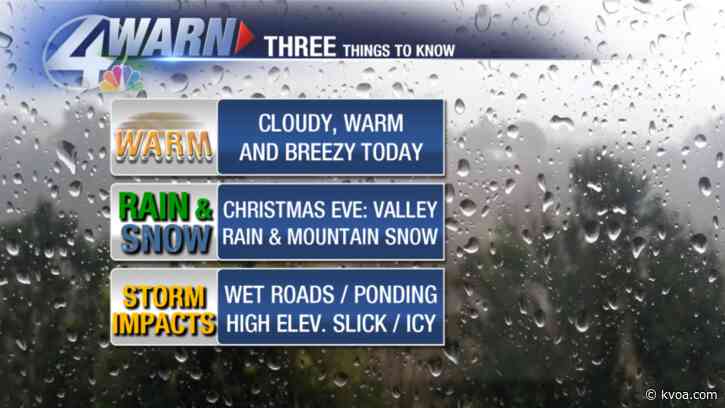 Christmas Eve: Valley rain and Mountain snow!