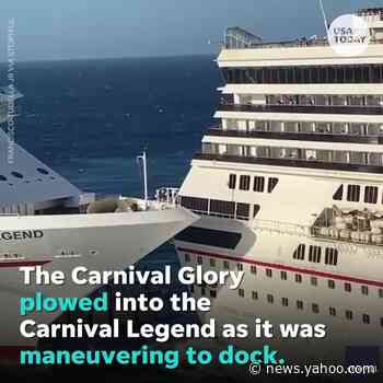 Carnival Glory sets sail after repairs from crashing into other cruise ship in Cozumel, Mexico