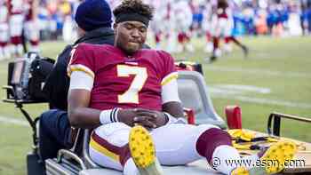 Skins' Haskins out vs. Cowboys with ankle injury