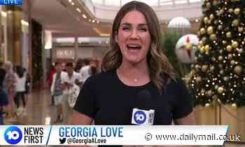 The hilarious moment a rogue shopper interrupts Georgia Love during a live TV cross
