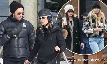 Gwyneth Paltrow and ex Chris Martin hit the slopes before he joins Dakota Johnson and daughter Apple
