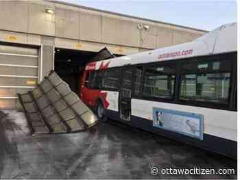 OC Transpo investigating bus crash at garage
