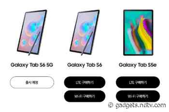 Samsung Galaxy Tab S6 5G Model Listed on Company Site, Launch Imminent