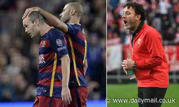 Juan Sebastian Veron making move to sign Barcelona legend Andres Iniesta to join Javier Mascherano