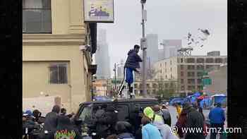 Blueface Makes it Rain on Skid Row for Christmas