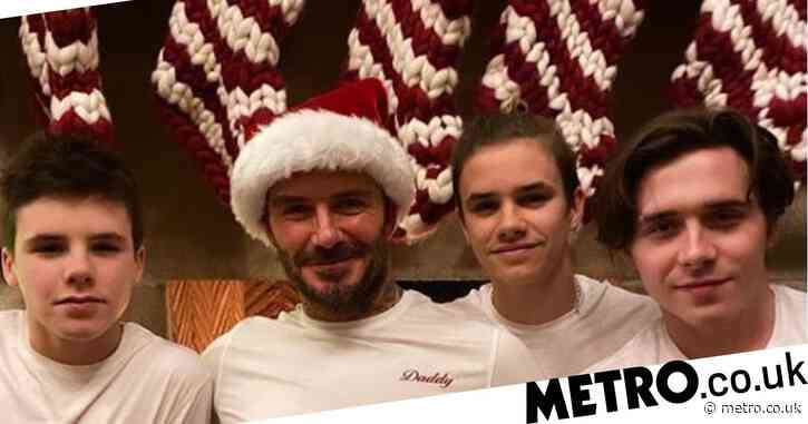 David Beckham and his doppleganger boys are back together for Christmas in adorable post