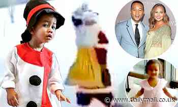 Chrissy Teigen and John Legend's kids lose their mind when they spot Santa Claus on Christmas day