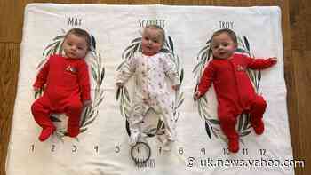 Parents of premature triplets celebrate first Christmas in new home