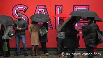Heavy rain greets Boxing Day shoppers across the country