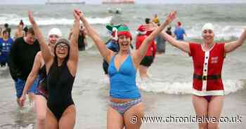 Swimmers brave the cold weather for Boxing Day dip in Tynemouth
