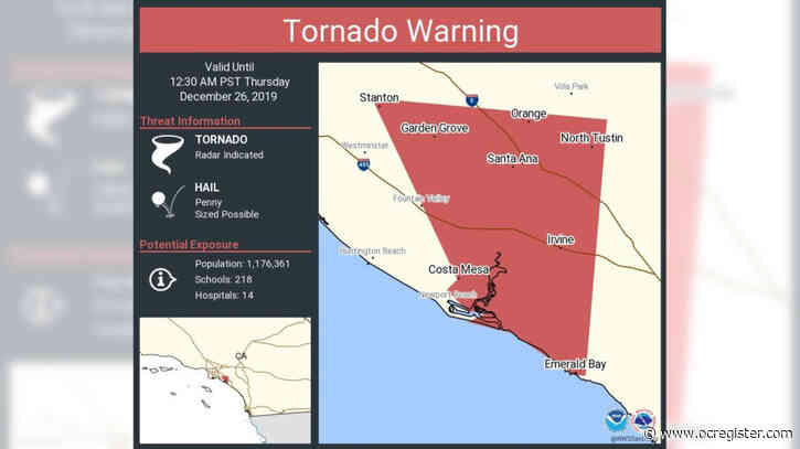 Tornado warning jolts OC residents during winter storm