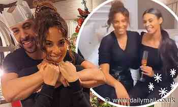 Rochelle Humes cosies up to husband Marvin on Christmas Day before posing with lookalike sister