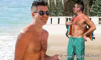 Simon Cowell shows off 20lb vegan diet weight loss on beach