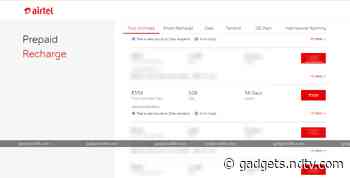 Airtel Rs. 558 Prepaid Recharge Plan Revised, Validity Reduced to 56 Days: All Details