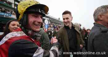 Wales rugby star Jonathan Davies' racehorse Potters Corner wins the 2019 Welsh Grand National