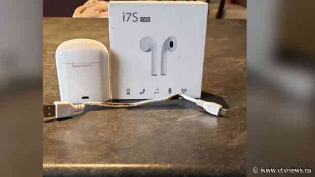 Woman says ear buds from Canadian Tire caught on fire Christmas Day