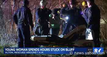 An Illinois woman got stuck on the face of a cliff for 9 hours on Christmas Eve and was rescued after screaming for help