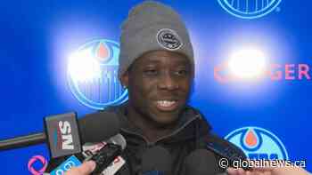 Alphonso Davies talks about his history with hockey
