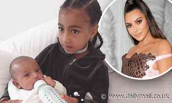 Kim Kardashian says little North 'is so helpful' as her daughter feeds baby Psalm in flashback photo