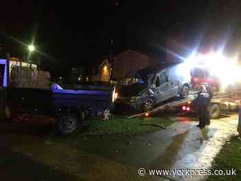 Van crashes in Tang Hall - police helicopter circles the area