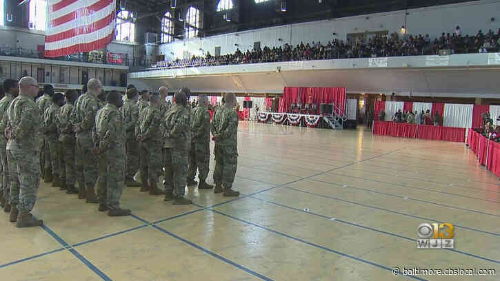 Ceremony Held For Maryland National Guard Members Deployed To Europe