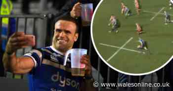 The 'awkward moment' Jamie Roberts' pass to Bath team-mate goes embarrassingly wrong